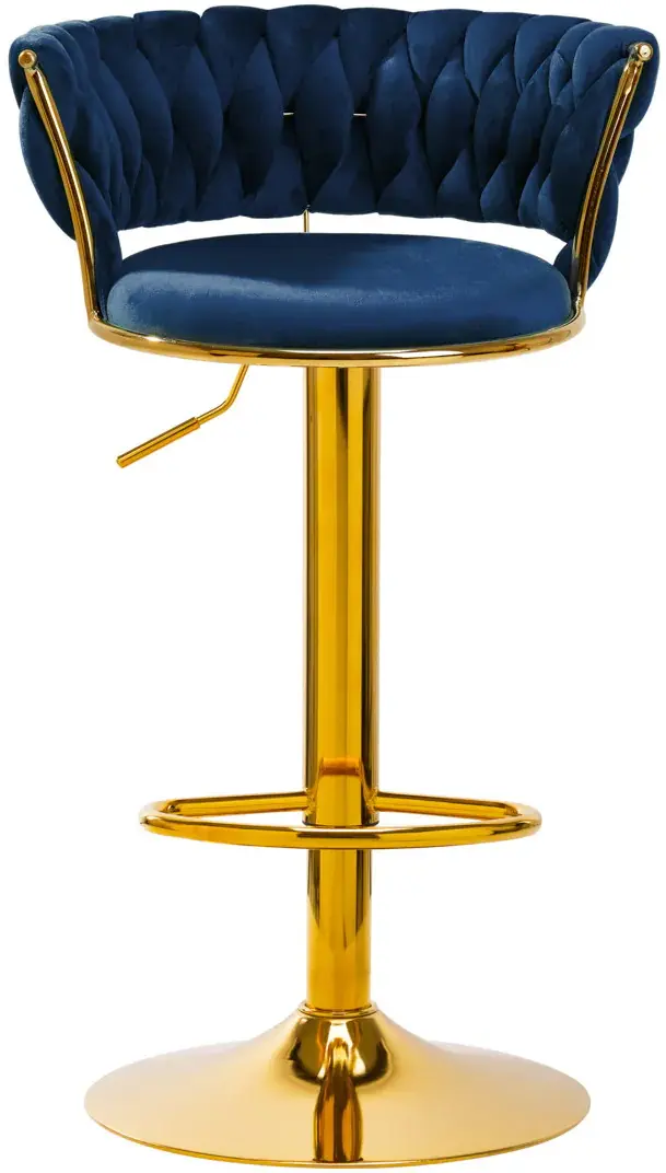 Scaun de bar 4Rico QS-B313a 147827 Velvet (Dark Blue/Gold)