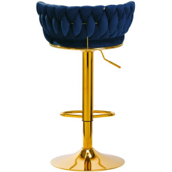 Scaun de bar 4Rico QS-B313a 147827 Velvet (Dark Blue/Gold) Thumb