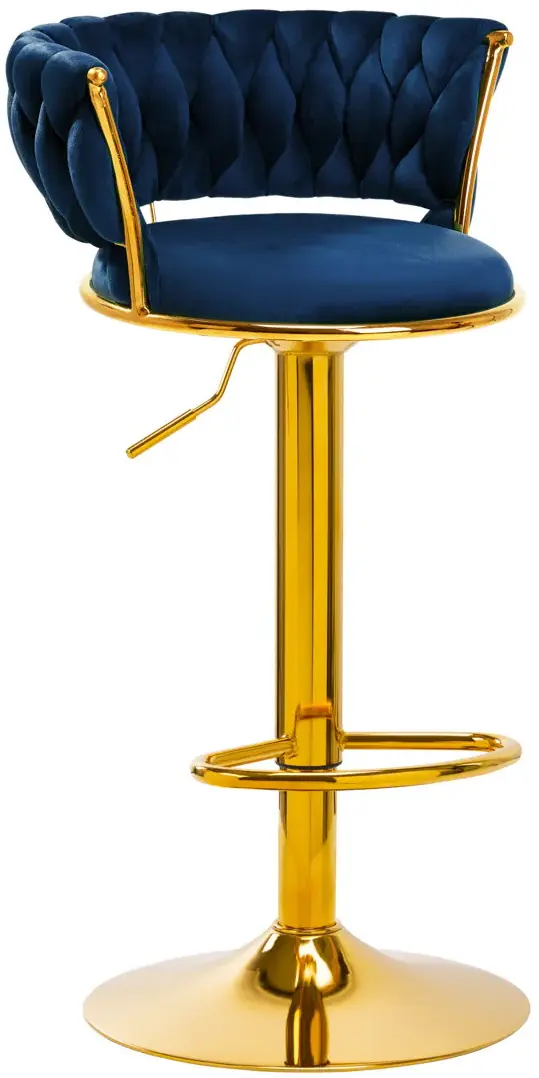 Scaun de bar 4Rico QS-B313a 147827 Velvet (Dark Blue/Gold)