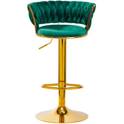 Барный стул 4Rico QS-B313a 147828 Velvet (Green/Gold) Thumb