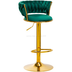 Scaun de bar 4Rico QS-B313a 147828 Velvet (Green/Gold)