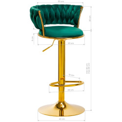 Барный стул 4Rico QS-B313a 147828 Velvet (Green/Gold) Thumb