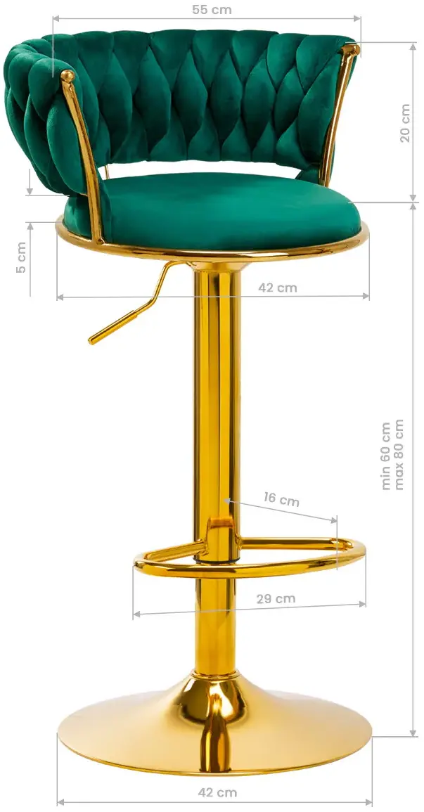 Барный стул 4Rico QS-B313a 147828 Velvet (Green/Gold)