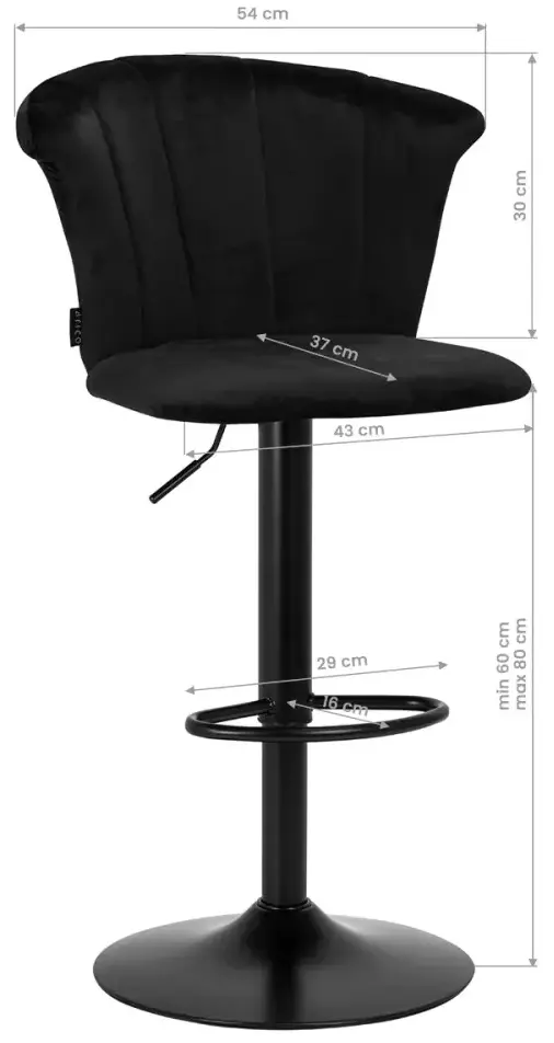 Scaun de bar 4Rico QS-B801 147829 (Black) - 3