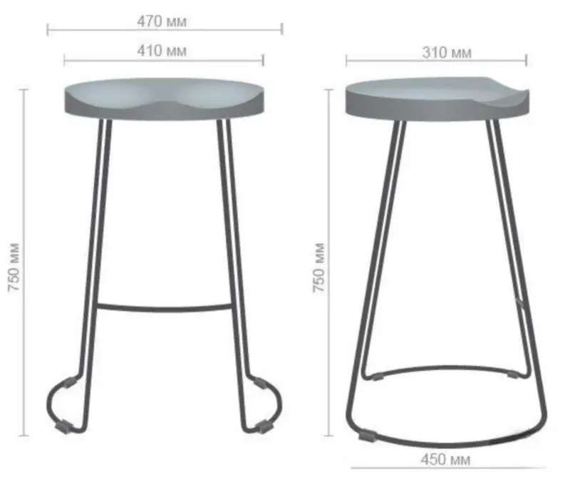 Scaun de bar AMF Jam (Black/Natural)