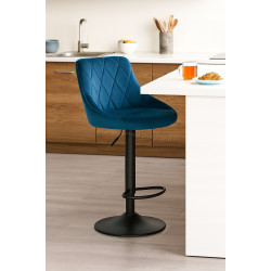 Scaun de bar Leobert Kast (Navy Blue/Black)
