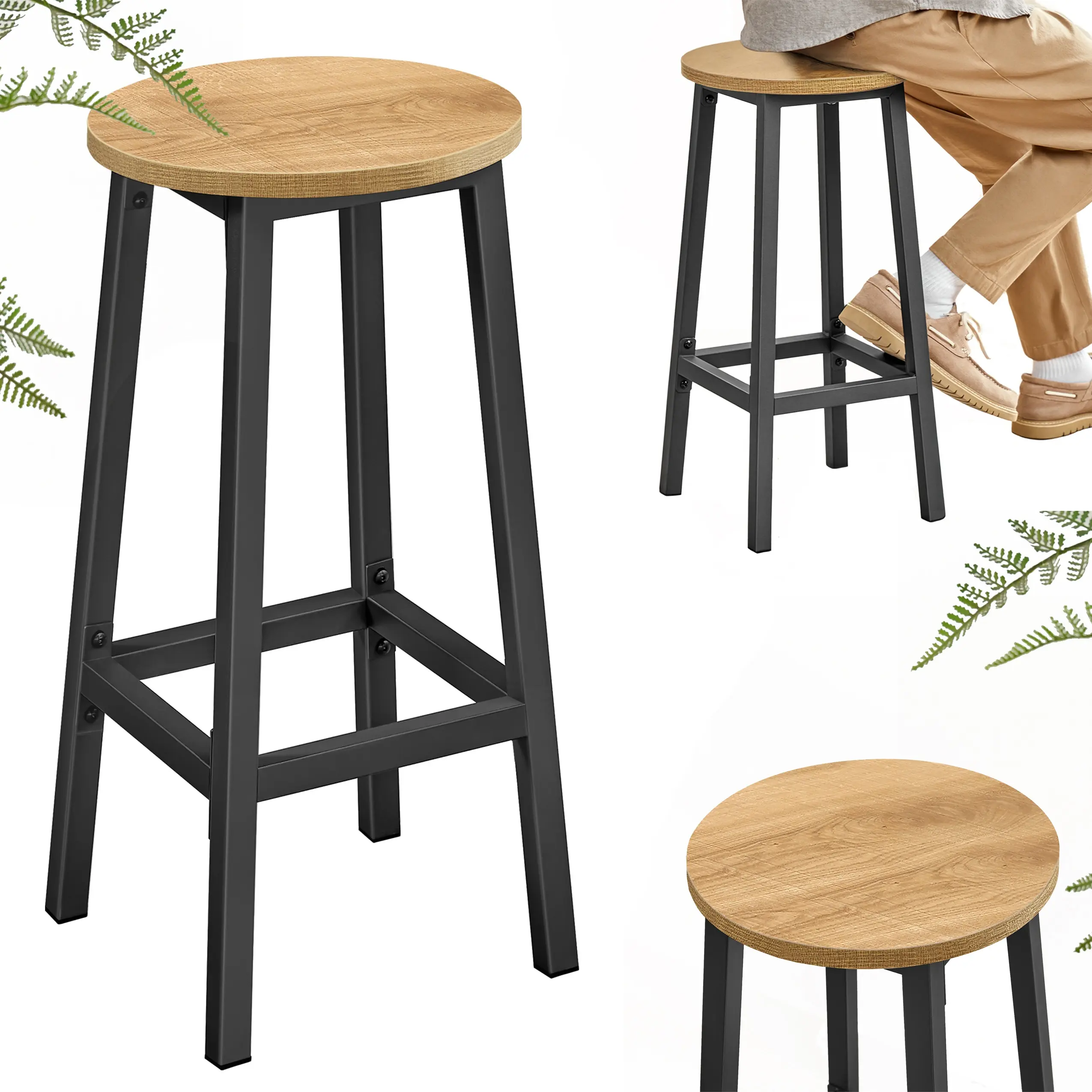 Набор барных стульев Leobert 2861-1 (Natural/Black)