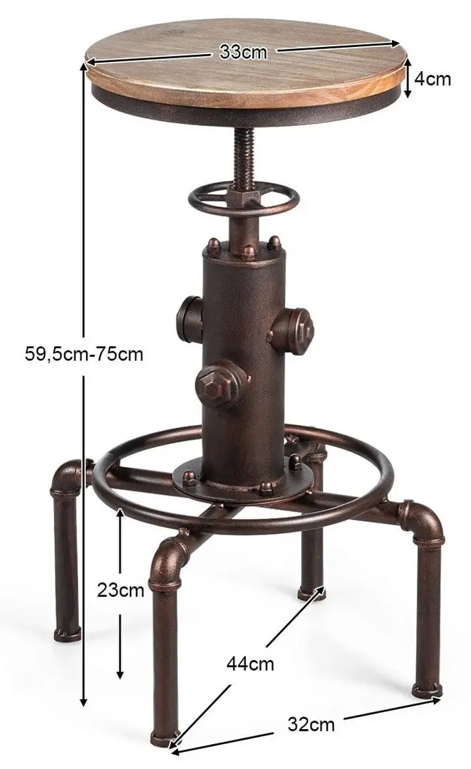 Scaun de bar Costway HW61827CF (Brown)