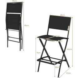 Комплект барных стульев Costway NP11341DK-2 (Black) Thumb
