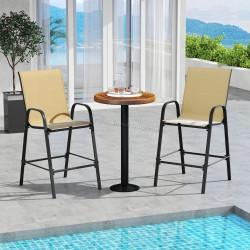 Set scaune de bar Costway NP12384MS-2 (Beige)
