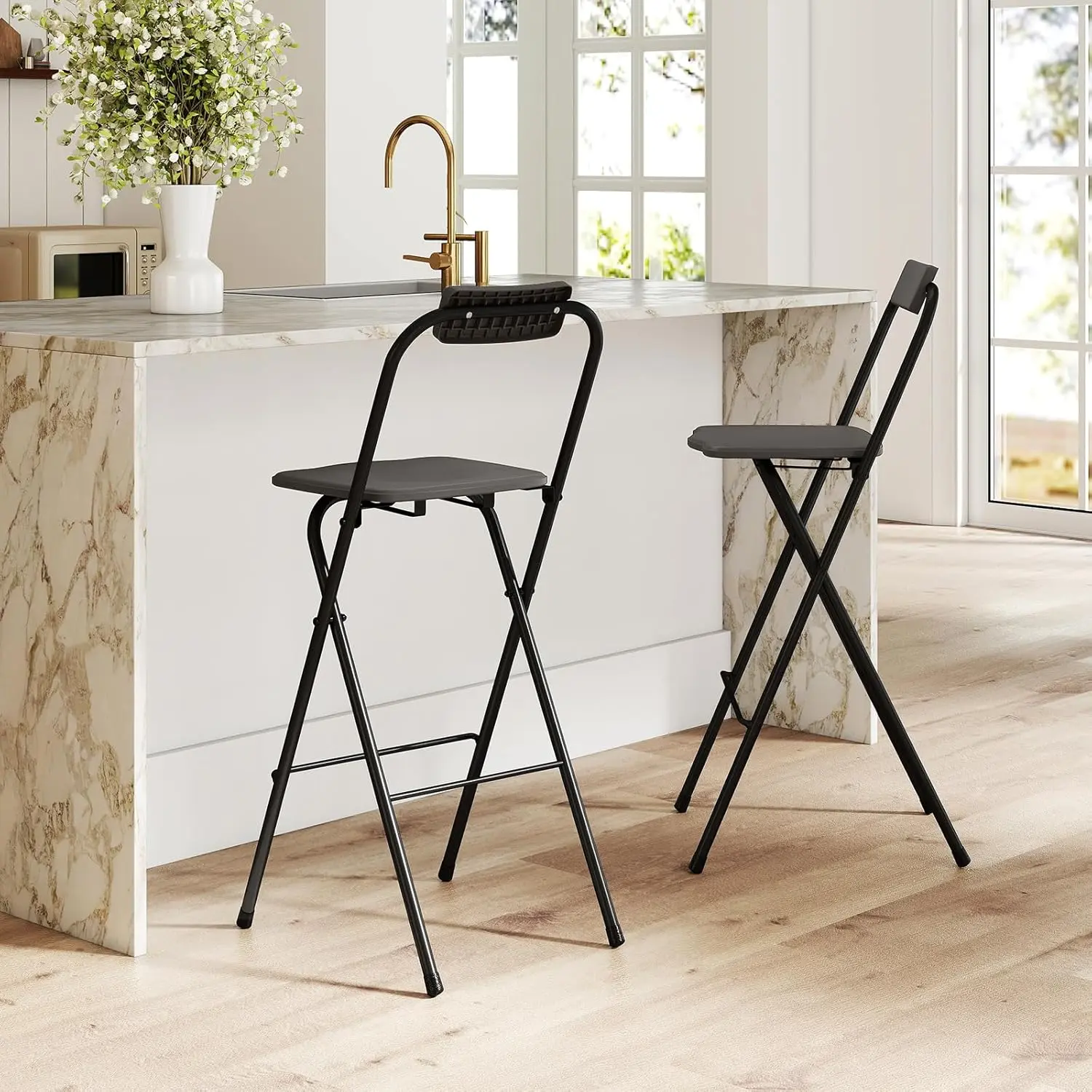 Комплект барных стульев Costway NP12698GR-2 (Gray) - 4