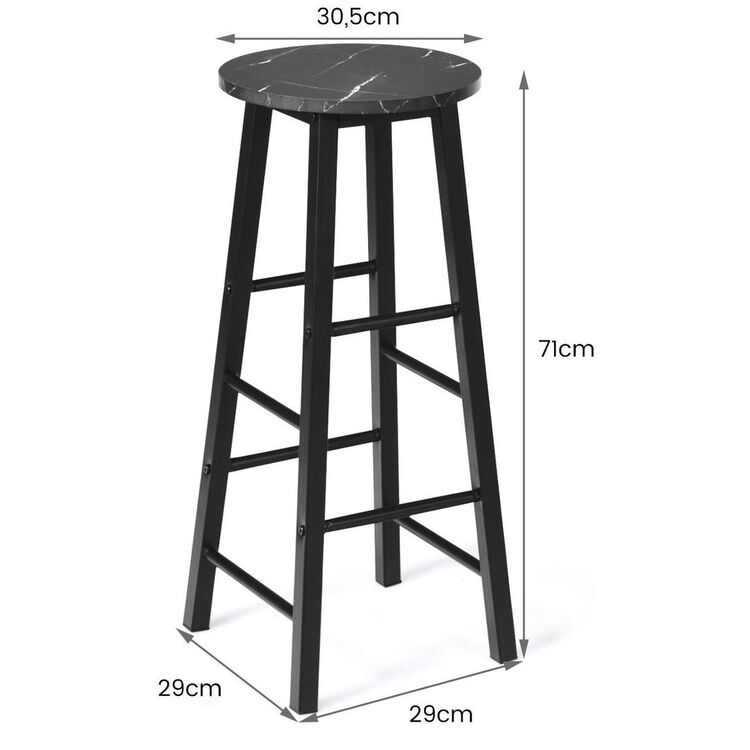 Set scaune de bar Costway HW63901BK (Black)