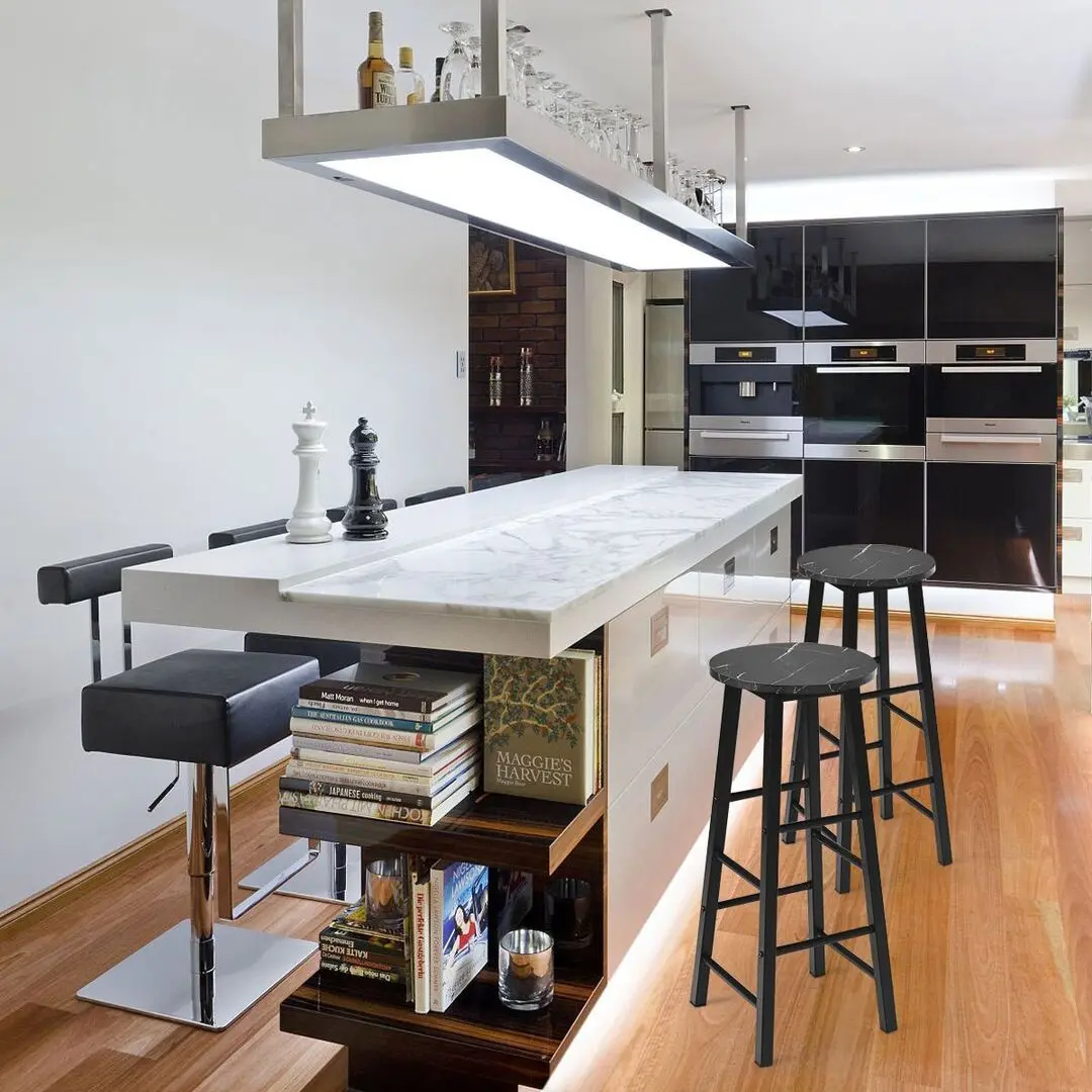 Set scaune de bar Costway HW63901BK (Black)