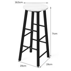 Набор барных стульев Costway HW63901WH (White/Black) Thumb
