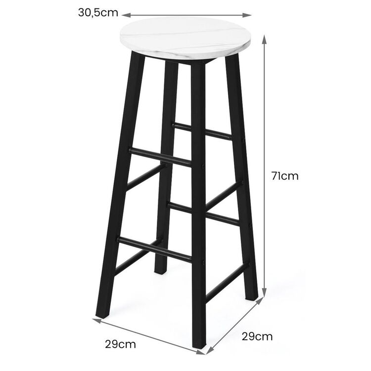 Набор барных стульев Costway HW63901WH (White/Black)