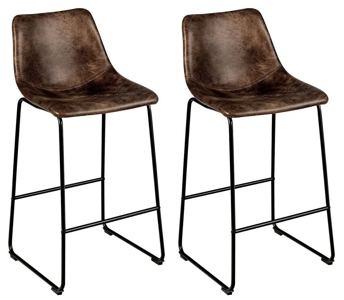 Set scaune de bar Costway HW66387GD-2 (Brown)