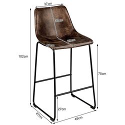 Set scaune de bar Costway HW66387GD-2 (Brown) Thumb