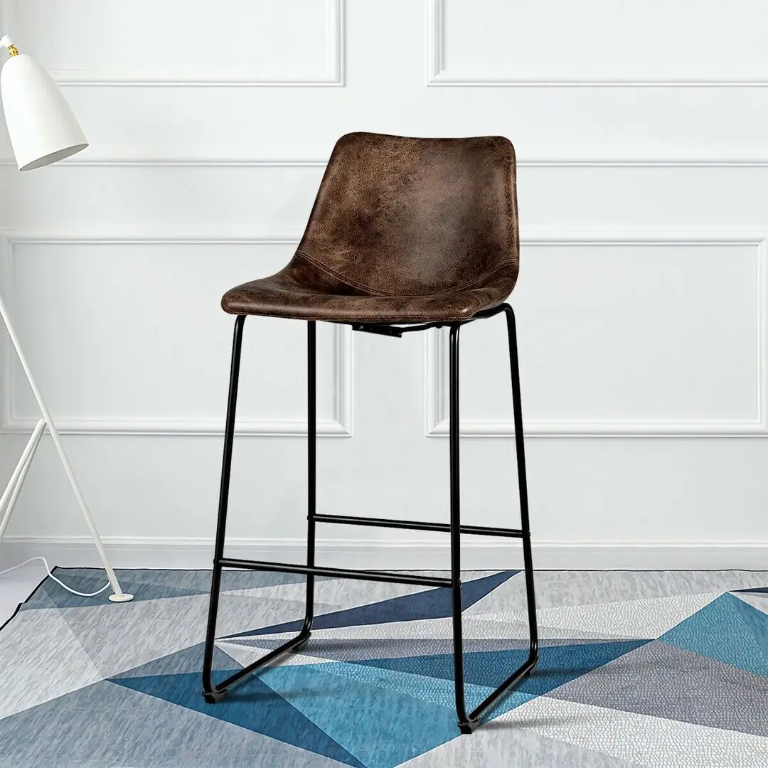 Set scaune de bar Costway HW66387GD-2 (Brown)