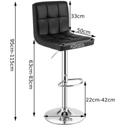 Set scaune de bar Costway HW66492BK-2 (Black) Thumb