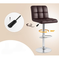 Set scaune de bar Costway HW66492CF-2 (Brown) Thumb