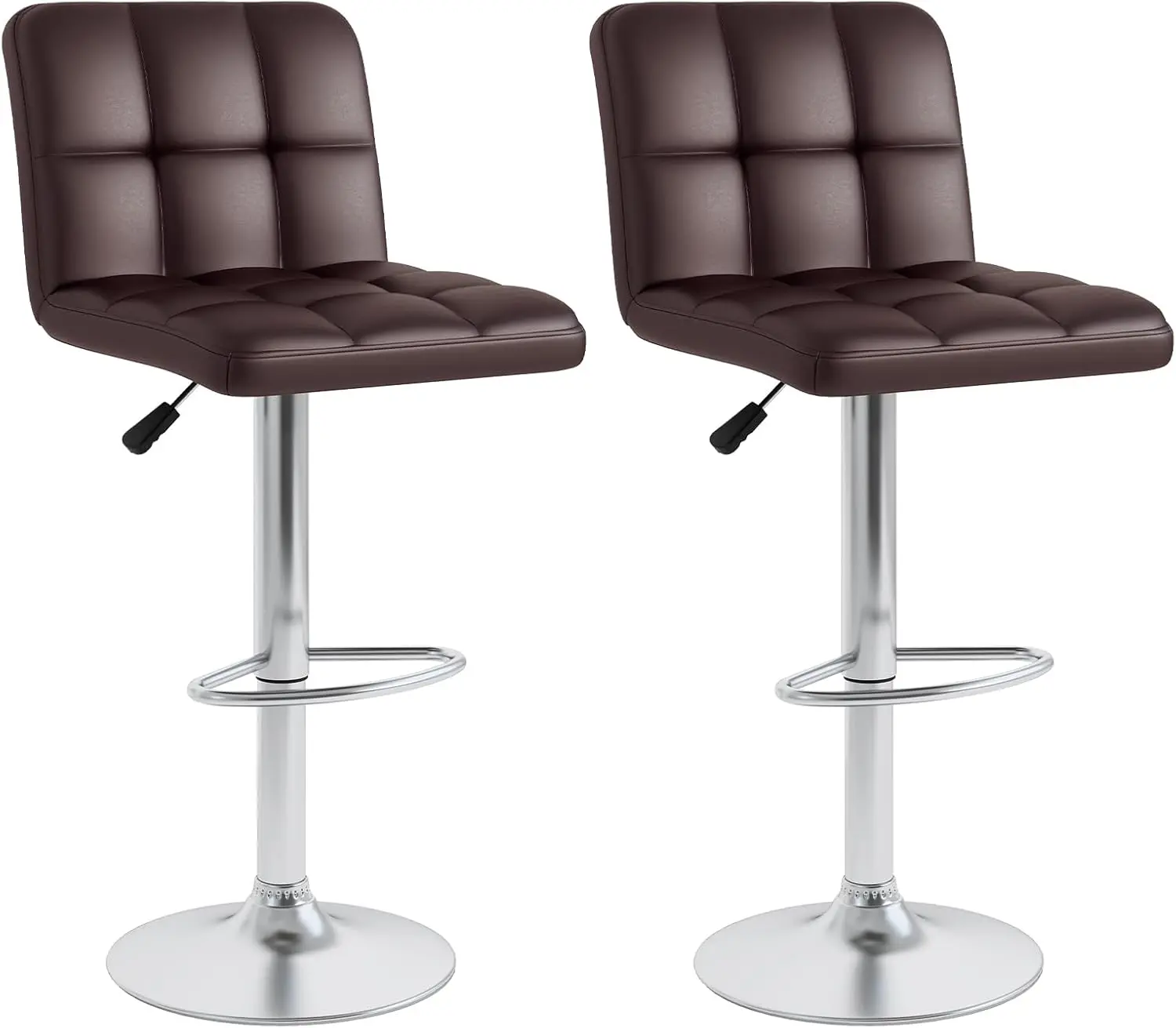 Set scaune de bar Costway HW66492CF-2 (Brown)