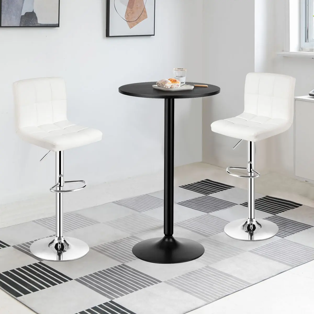 Набор барных стульев Costway HW66492WH-2 (White) - 3