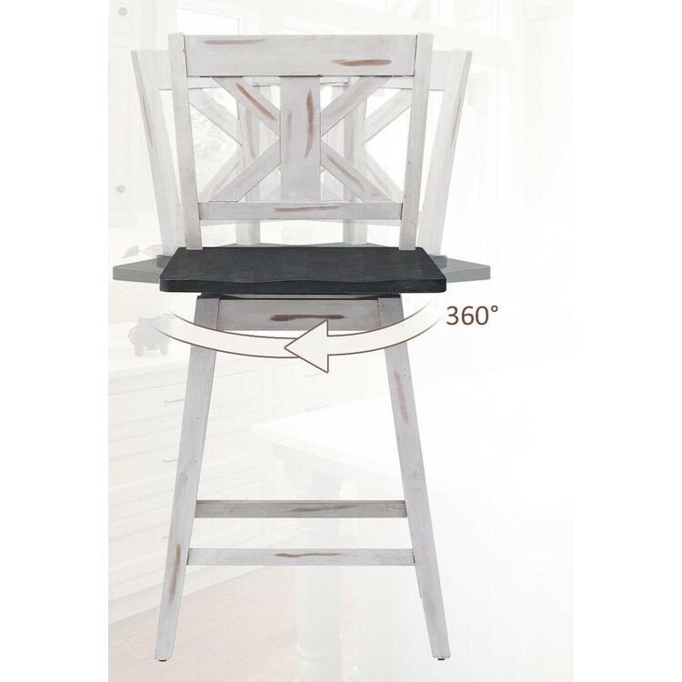 Set scaune de bar Costway JV10003WH-24 (White/Grey)