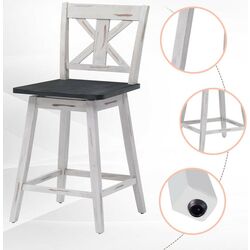 Set scaune de bar Costway JV10003WH-24 (White/Grey) Thumb