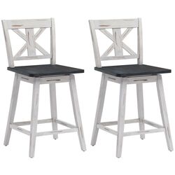 Set scaune de bar Costway JV10003WH-24 (White/Grey)