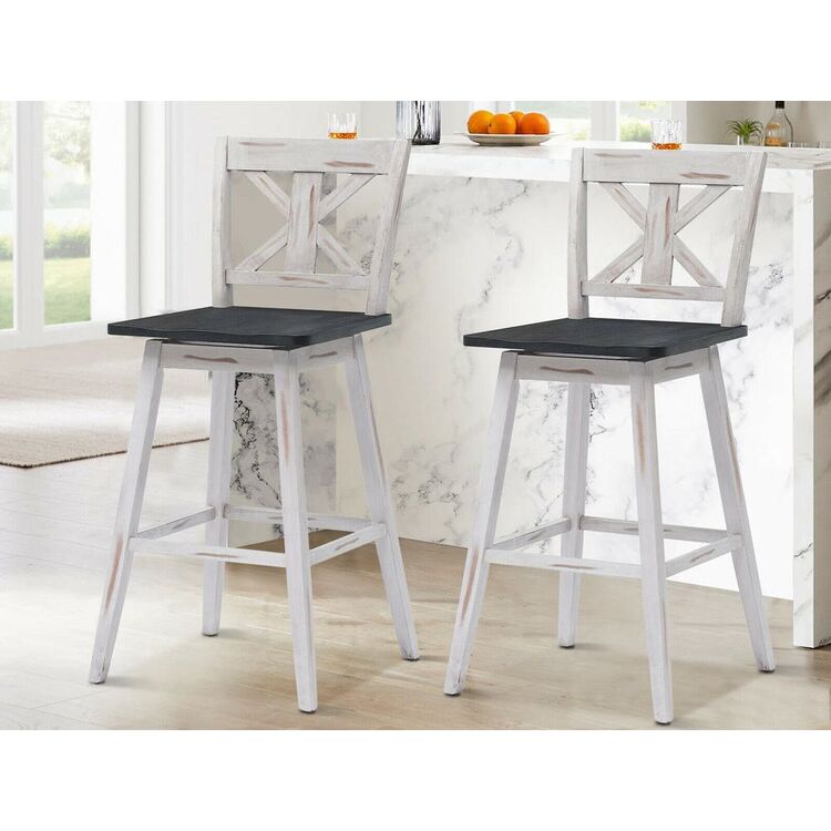 Set scaune de bar Costway JV10004WH-29 (White/Grey)