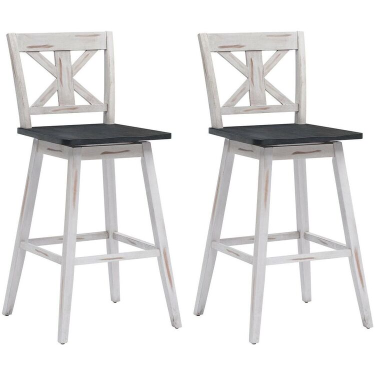 Set scaune de bar Costway JV10004WH-29 (White/Grey)