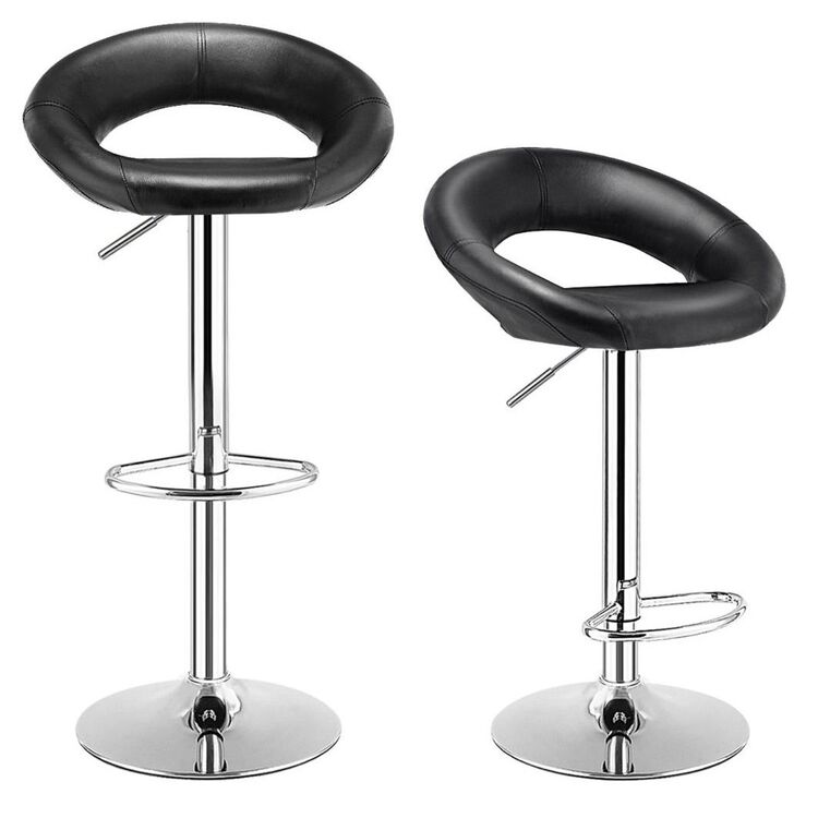 Set scaune de bar Costway JV10344BK-2 (Black)