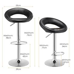 Set scaune de bar Costway JV10344BK-2 (Black) Thumb