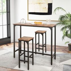 Набор барных стульев Costway JV10666CF-2 (Brown/Black)