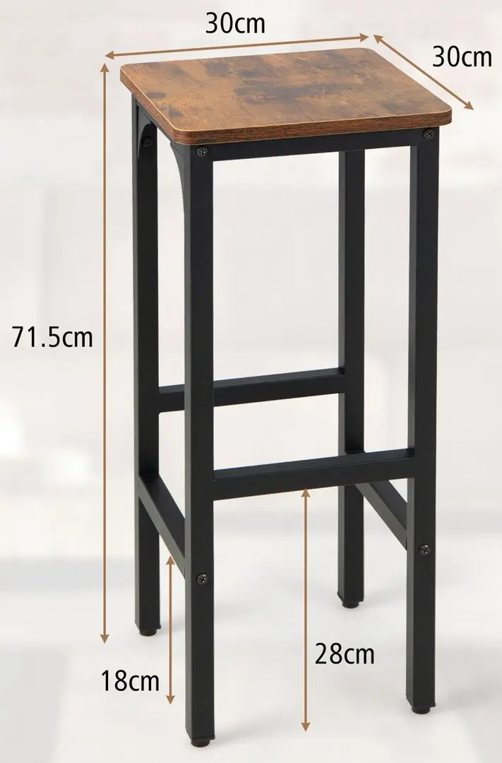 Набор барных стульев Costway JV10666CF-2 (Brown/Black) - 4