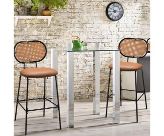 Set scaune de bar Costway JV10738BN-2 (Brown/Black)