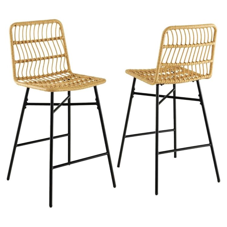 Set scaune de bar Costway JV10741YW-2 (Yellow/Black)