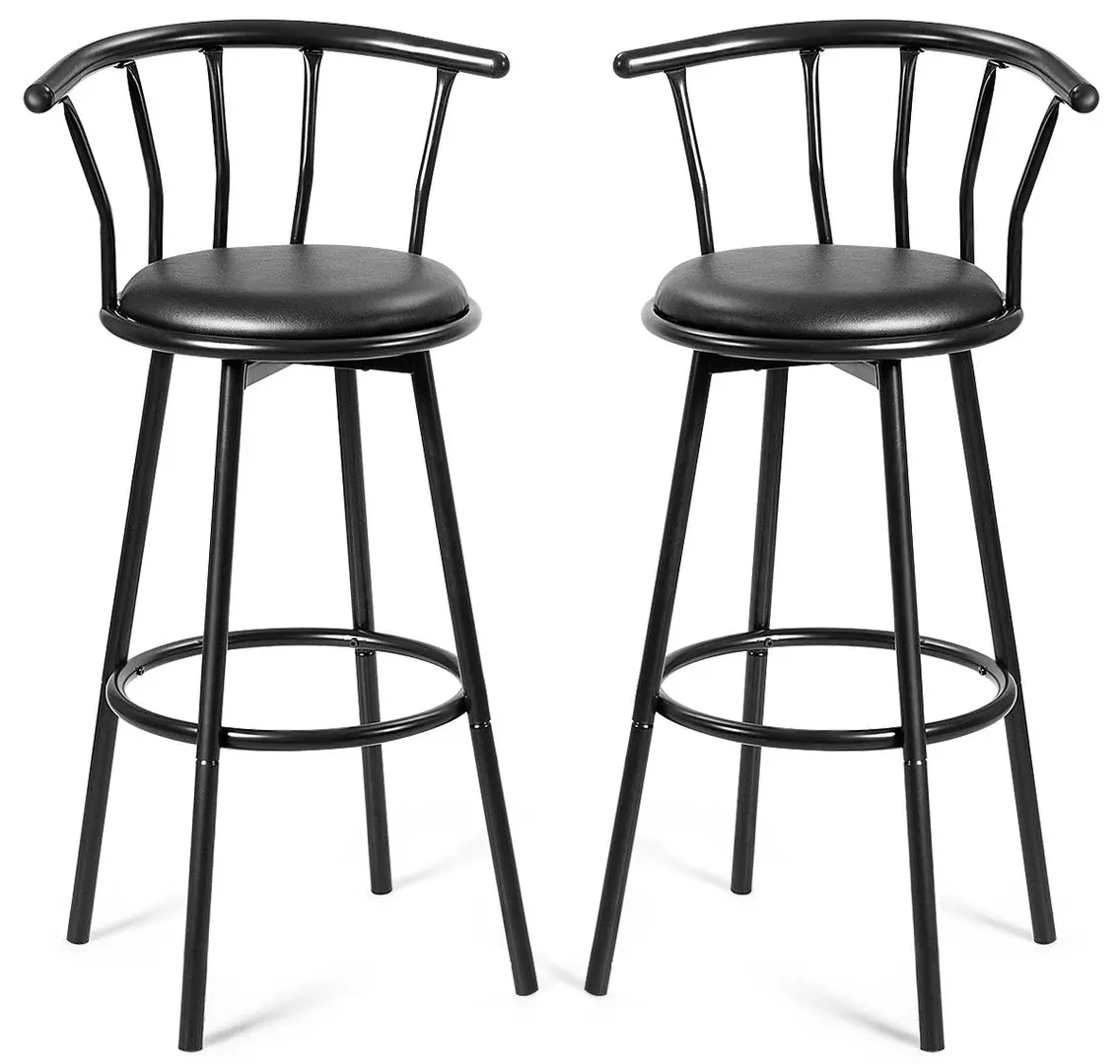 Set scaune de bar Costway JV11026 (Black)