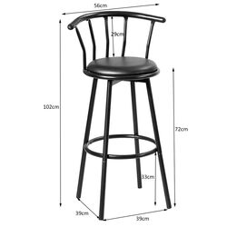 Set scaune de bar Costway JV11026 (Black) Thumb