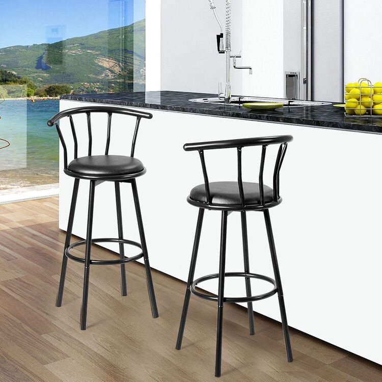Set scaune de bar Costway JV11026 (Black)
