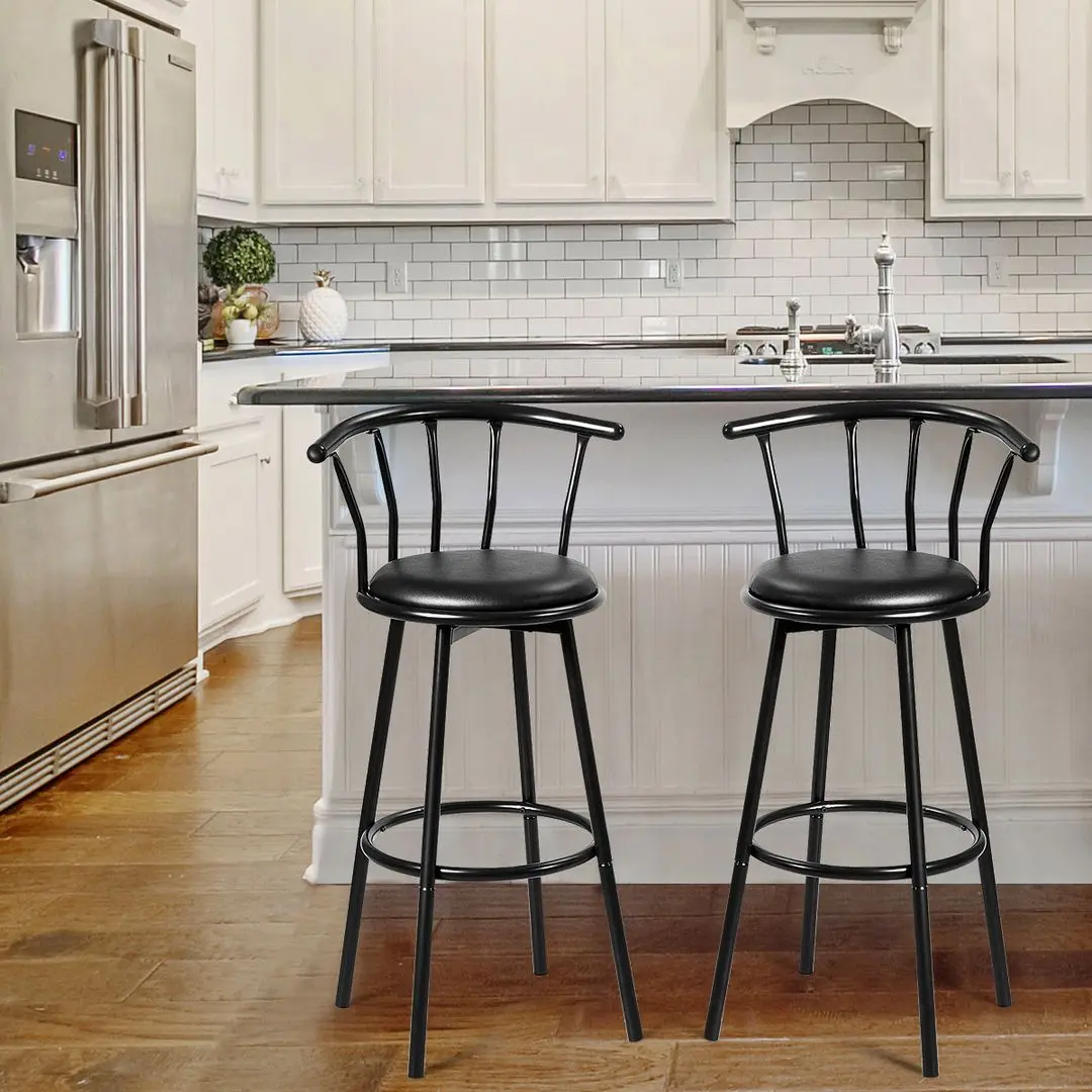 Set scaune de bar Costway JV11026 (Black)