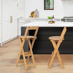 Set scaune de bar Costway JV11053NA-2 (Natural)
