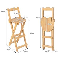 Set scaune de bar Costway JV11053NA-2 (Natural) Thumb