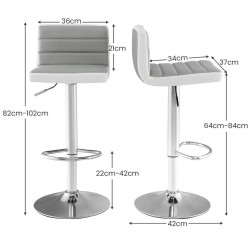 Набор барных стульев Costway JV11211GR (Grey/White) Thumb