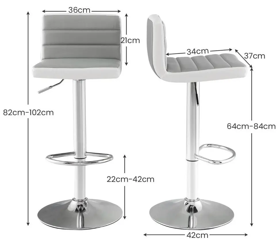 Набор барных стульев Costway JV11211GR (Grey/White)