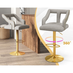 Set scaune de bar Costway JV11443GR-2 (Grey) Thumb