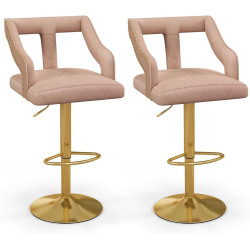 Набор барных стульев Costway JV11443PI-2 (Pink/Gold) Thumb