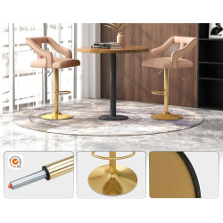 Набор барных стульев Costway JV11443PI-2 (Pink/Gold) Thumb