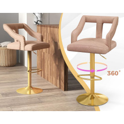 Набор барных стульев Costway JV11443PI-2 (Pink/Gold) Thumb