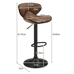Set scaune de bar Costway JV11507DK-2 (Brown/Black) Thumb